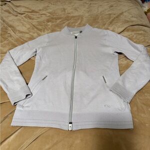 KJUS Women's Light Gray Wool Blend Knit Jacket Large/40 Golf Tennis